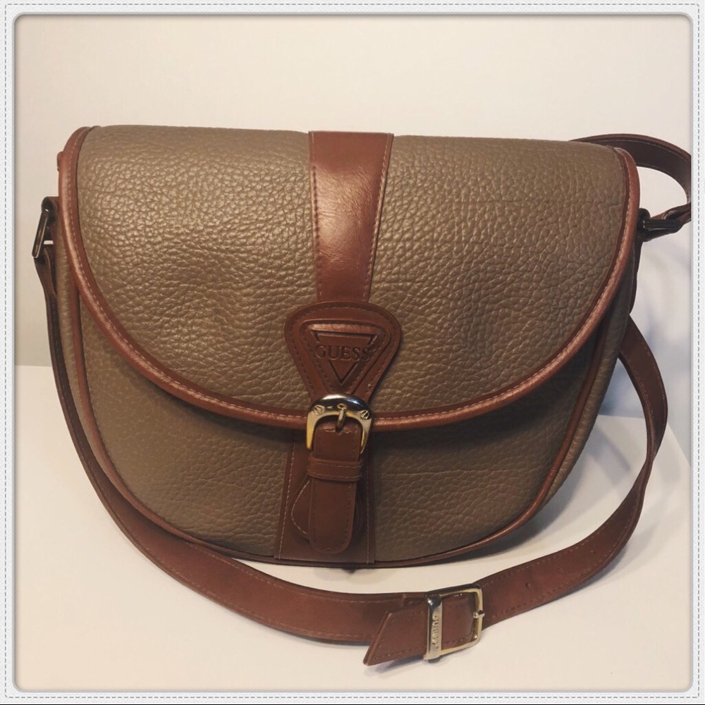 Vintage camel brown shoulder Guess purse!